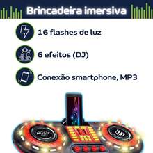 ATENTU Teclado Piano Musical Infantil Simulador Mesa DJ Brinquedo com Luz e Som - Preto - Visão 5