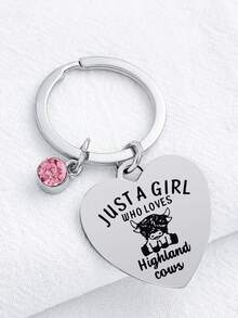 1pc Charming Stainless Steel Highland Cow Keychain, Perfect Gift For Farmers And Animal Lovers Car Accessories Bag Charm School Cute Goth Y2k - Multicolor - View 4