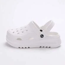 2024 Mới Dày Đáy Hollow-out Giày dép Đối với phụ nữ , Dép không lộ ra ngón chân , Thoải mái , Thiết kế Đối với Các hoạt động ngoài trời Hoặc Giải trí Mặc - trắng - Xem 3