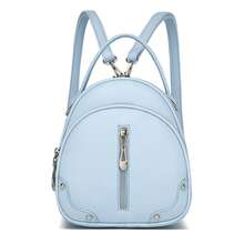 Mini Backpack For Women, PU Leather 3-In-1 Small Handbag Crossbody Shoulder Bag With Adjustable Straps, Top Handle, Multi-Pocket Design For Daily Use, Work, School, Travel Or As A Gift - Blue - View 1