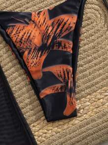 3 Pezzi, Set Costume da Bagno Donna con Stampa Floreale, Gonna e Bikini, Estivo