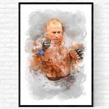 1 件/3 件墙面艺术海报可选框架流行混合武术 MMA 海报拳击手水彩墙面艺术印刷帆布画臭名昭著的图片用于家居装饰,带框架的墙面艺术 - 彩色 - 查看 86