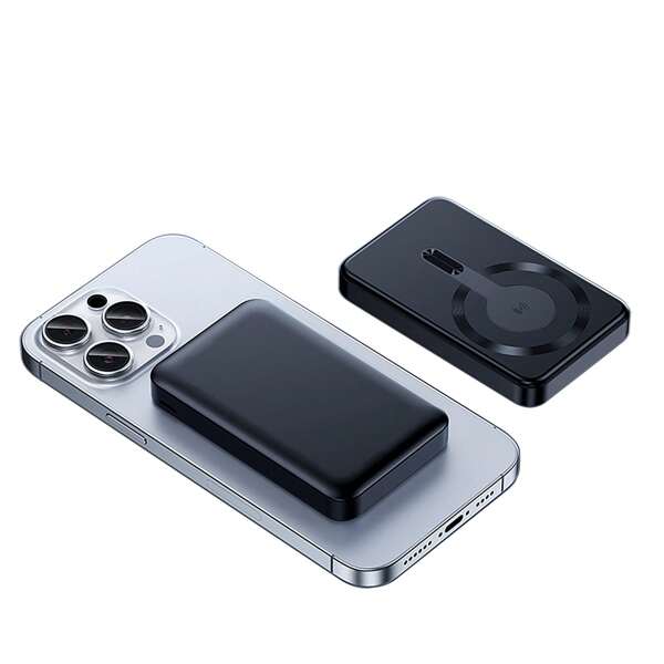 Batterie externe magnétique sans fil 10 000 mAh, Power Bank 22,5 W, noire, port Type-C, charge rapide, compatible avec Phone 12 à 16 pouces, étui MagSafe