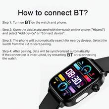 Marsyu Smartwatch For Women Men: 1.96" IPS Display,340mAh Long-Last Battery,Wireless 5.0 Calls,Multi-Sport Modes,Menstrual & Temperature Monitoring ,Weather Forecast ,Voice Assistant/SOS,Magnetic Charging,Phone,Gift For Him & Her - black leather - 查看 5