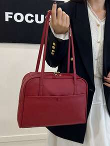 Vintage Style Women's Fashion Shoulder Bag, Large Capacity Versatile Backpack, Solid Color - Multicolor - View 3