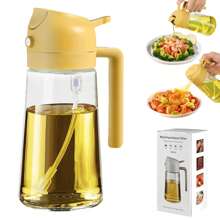 1PC 16.5oz Oil Dispenser Bottle For Kitchen - 2 In 1 Olive Oil Dispenser And Oil Sprayer - 470ml Olive Oil Bottle - Oil Sprayer For Cooking, Restaurant Kitchen, Salad, Barbecue