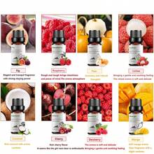 1 pezzo Olio essenziale ai frutti da 10ml/0,33 fl.oz, con aroma di frutto della passione, lampone, mango, anguria, ciliegia, lime, mela, cocco, fragola, fragrante, utilizzato per il benessere