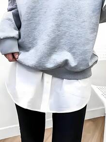 1 pezzo Gonna con orlo semplice da donna, stile coreano, da indossare sopra magliette o camicie, abbastanza lunga da coprire i fianchi