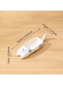 1pc Multifunctional Cute Cat Seasoning Dish Home Ceramic Seasoning Dipping Dish Chopstick Holder Creative Small Plate Snack Seasoning Dish Ceramic Ink Dish Desktop Pen Holder For Home Kitchen Restaurant Kitchen Supplies Tableware Accessories,Kitchen,Christmas Gift,School Supplies