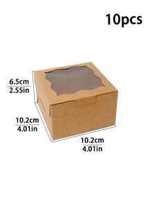 [10件/20件/30件] Ins风格蛋糕盒、烘焙甜品盒、家庭烘焙包装盒、迷你纸杯蛋糕盒、简易蛋糕盒、布朗尼蛋糕盒、纸板蛋糕盒、透明波浪展示窗纸杯蛋糕盒、派对蛋糕盒、奶油蛋糕盒
