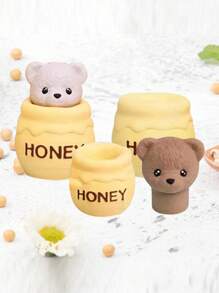Molde de silicona en forma de lindo oso de miel para velas, molde de silicona reutilizable, vela de oso de miel para dormitorio, sala de estar, festival, molde para goteo de pegamento, molde para yeso, decoración del hogar
