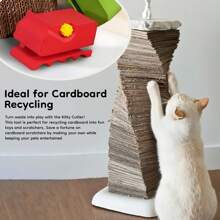 Taglierina per tiragraffi per gatti in cartone - Strumento creativo fai-da-te per animali domestici per tagliare facilmente, design in plastica blu, perfetto per giocattoli e mobili fatti a mano per gatti