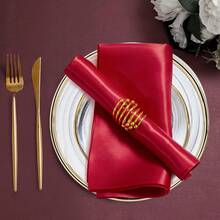 6pcs Satin Faille Napkins, Suitable For Various Party Decorations - Multicolor - View 6