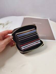 Cute Girls Pattern Card Holder Pouch, Healing Cartoon Design Multi-Functional Wallet, Portable Waterproof Material Card Slots Organizer, Fashionable Accessories, Large Capacity Anti-Theft Storage, Ideal Creative Gift - Blue - View 5