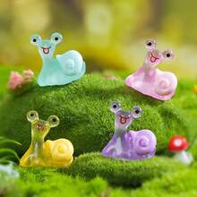 6/24/48件迷你夜光树脂蜗牛微型小雕像仙女花园装饰盆景摆件家居装饰夜光 - 彩色 - 查看 4