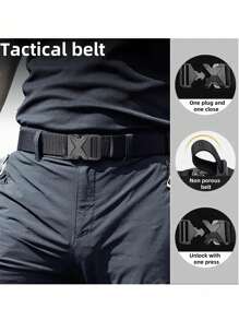Men's Belt Tactical Belt, Military Hiking Gear "Nylon Mesh Work Belt With Heavy Quick Release Buckle.