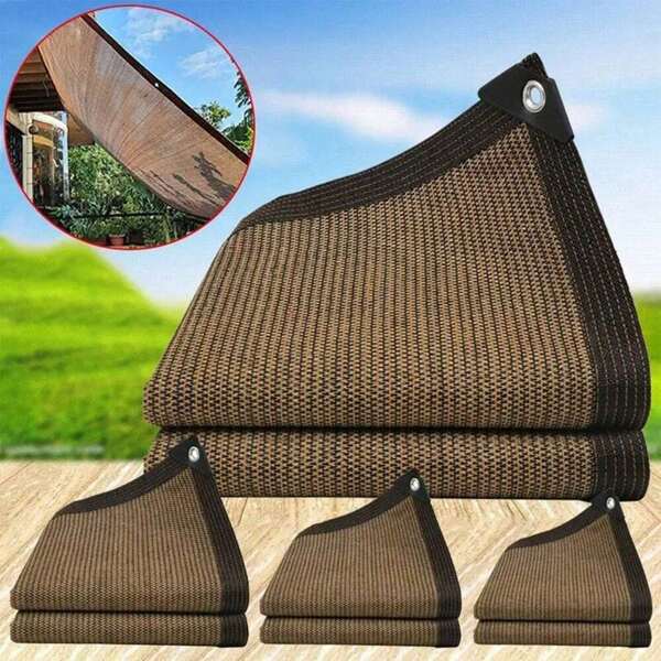 Shade Cloth, Sun Shade Cloth With Grommets, Anti UV Waterproof Sun Shade Sail, Awning With 95% Shading Rate Sun Shade Net With Taped Edge And Grommets, Mesh Tarp, Tear-Resistant, And Easy To Install For Outdoor Patio Garden Backyard Pergola Balcony Gazebo, Plants Cover, Greenhouse, Barns Kennel, Patio, Tomatoes