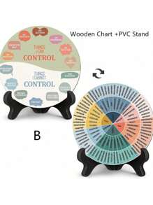 1pc Feelings Wheel Therapy Office Desk Decor Emotions Double Sided Mental Health Office Desk Decor For School Counselor,Counseling Therapist, Therapy Office Decor