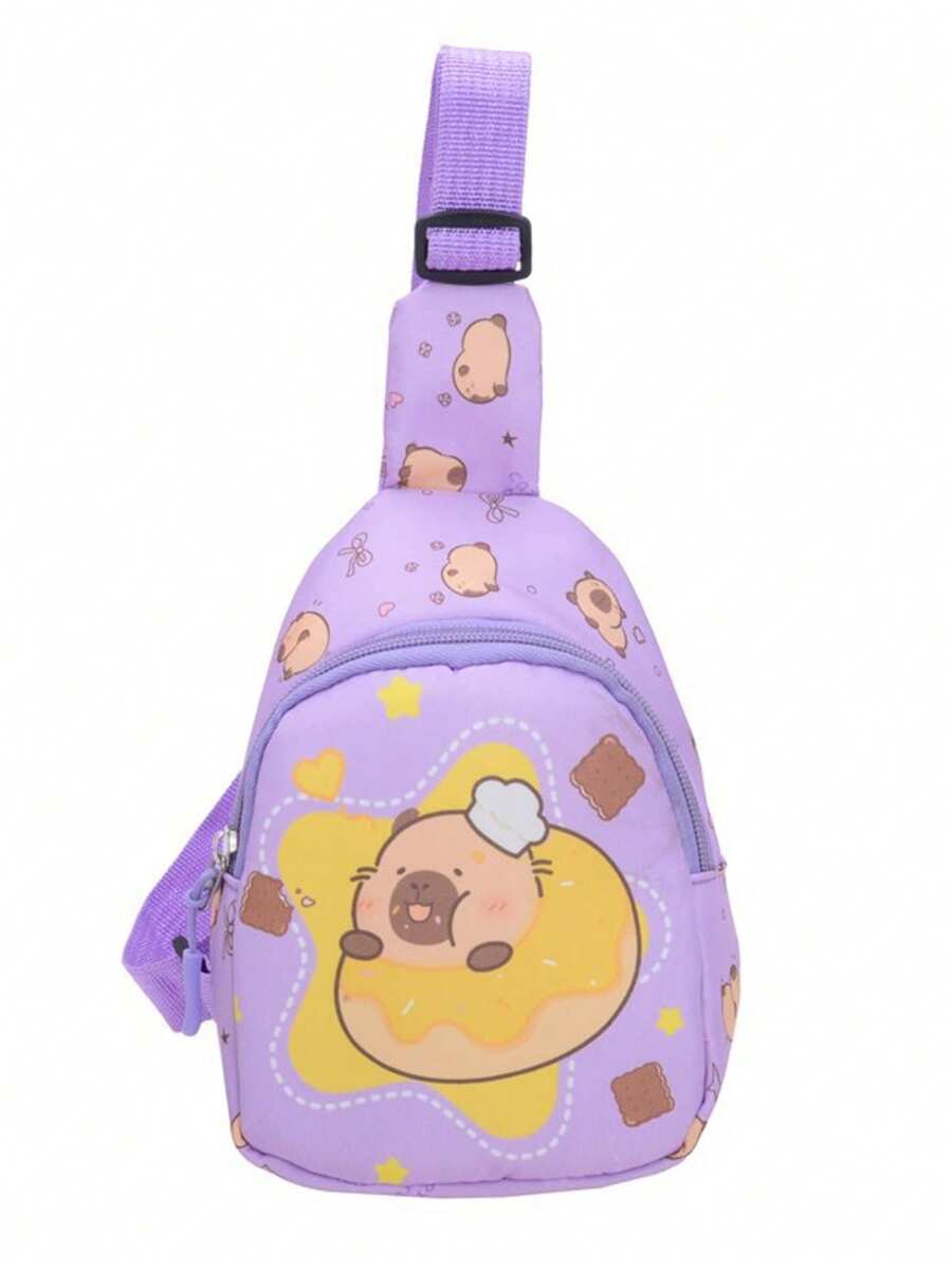 1pc Capybara Chest Bag Cute Cartoon One-Shoulder Crossbody Bag Casual Versatile Storage Chest Bag