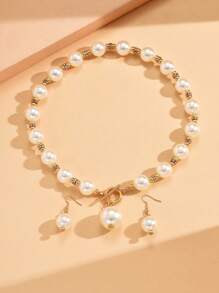 1 Set Perlenkette und Ohrringe