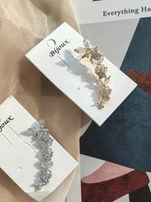 Brinco Ear Cuff Orelha Cartilagem Cravejada Com Zircônia