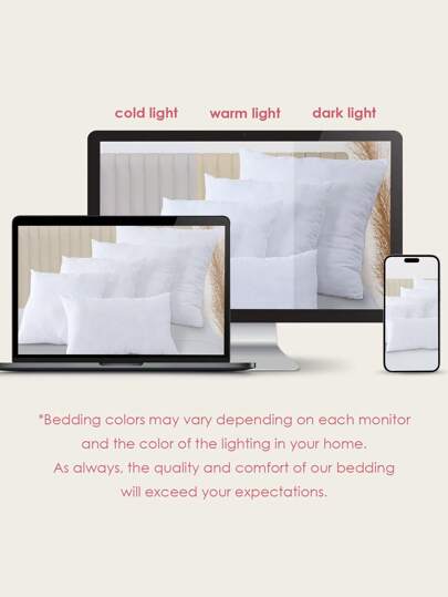 1pc Bedding Throw Kussen Insert, Ho hold ative Pillow, Breathable, Com table, Fluffy Cushion, Pressure Relax Bedroom, Couch, Guest Room, Dormitory, All Size Bed Twin, Full, King, Queen view 10