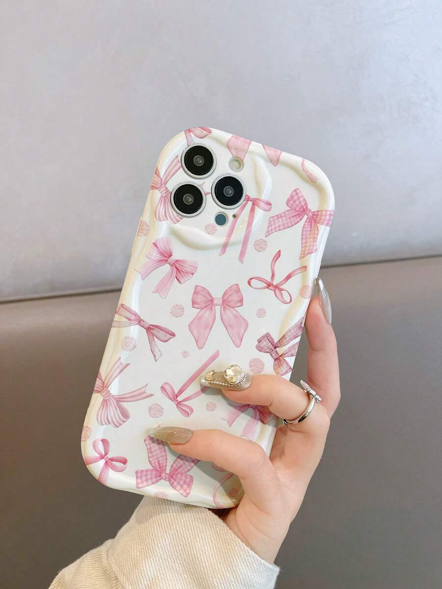 1 件蝴蝶结 TPU 包裹相机简约可爱手机壳，防摔，适用于 11、12、13、13ProMax、14ProMax、 15、15PRO、15PLUS、15PROMAX、 16、16Pro、16Plus、16Promax 系列防水防震防刮