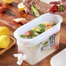 1 Peça Dispensador de Bebidas, Garrafão Transparente de PP de Grande Capacidade com Torneira, À Prova de Vazamento, Perfeito para Limonada, Chá e Bebidas de Frutas, Fácil de Servir, Balde de Bebida para Casa e Uso Externo na Geladeira