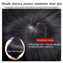 Synthetic Men's Wig Thick Toupee With Around Hair Replacement System Prosthetic Hair Wig Male Pieces For Men Baldness - Black - View 4