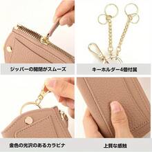 スマートキーケース レディース メンズ 車 カバー カラビナ付き スマートキーケース ICカード入れ ファスナー 鍵 スマートキー対応 おしゃれ 男性用の本物のフェイクレザーキーケース、女性用の車のキーケース、カバー、薄い、コンパクト、キーホルダー、カービナーより、カバーのタイプ、スマートキーのストレージ、ダブルジッパー、キーケース、カービナーより、キーリング、キーチェーン - マルチカラー - チェックする 3