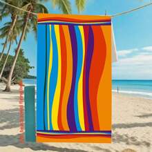 1pc, BrandName 2025 New Microfiber Quick-Dry Beach Towel With Beach Towel Fastening Strap- Extra Large 175*90cm, UV Protection & Antibacterial, Lightweight & Compact For Beach, Pool, Yoga, Travel Essentials Travel Accessories Beach Essentials