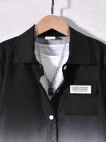 Vihyde 2件套男童渐变色短袖衬衫和短裤休闲度假套装