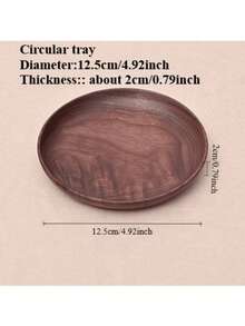 Black Walnut Round Tray, Black Walnut Round Dish, Fruit Snack Dessert Tray, Steak Plate, Black Walnut Fruit Cake Wood Plate, Handcrafted All-Wood Carved And Hand-Sanded - Multicolor - View 15