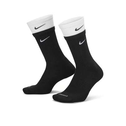 Nike 1 Pair Unisex 'EVERYDAY PLUS CUSH CREW' Socks, Style #DD2795-011