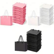 10 Mini Party Gift Bags With Handles In 3 Colors -4x4x6 Inches, Cute Mini Small Gift Bag Perfect For Graduation, Wedding, Party, Birthday, Earrings Jewelry Storage, Party Decoration Supplies And More - Multicolor - View 3