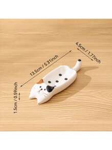 1pc Multifunctional Cute Cat Seasoning Dish Home Ceramic Seasoning Dipping Dish Chopstick Holder Creative Small Plate Snack Seasoning Dish Ceramic Ink Dish Desktop Pen Holder For Home Kitchen Restaurant Kitchen Supplies Tableware Accessories,Kitchen,Christmas Gift,School Supplies