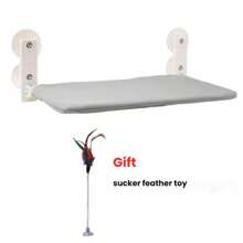 Cat Window Hammock Perch Cordless Perches Window Sill Seat Bed Foldable Stable Lounger Upgraded Suction Cup Easy Assembly Indoor Cats Kitty Shelf Hold Up To 55lbs,Suitable For All Seasons, Breathable And Soft,Gift, Present, Celebration