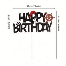 Skull And Rudder Pirate Themed Party Cake Toppers, Pirate Sailing Birthday Party Decorations