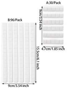 96 件 -30 件粘性腻子，可移除和可重新定位的墙面腻子，粘性海报腻子，用于壁挂、图片、海报、博物馆和艺术画作、返校、墙钉、清洁、美甲、展示壁画、摄影、工艺品 - 白色 - 查看 2