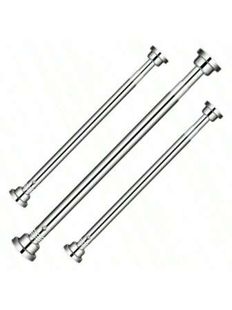 CTSZOOM 1pc Adjustable Stainless Steel Tension Curtain Rod, No-Drill Bathroom Shower Curtain Rail, Extensible Clothing Drying Rack, Suitable For Bedroom, Bathroom, Balcony, Multi-Size Telescopic Rod, Multipurpose For Home, Gift, Decoration Home Bathroom Decor Fall Decor Bathroom Accessories Back To School