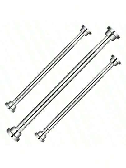 CTSZOOM 1pc Adjustable Stainless Steel Tension Curtain Rod, No-Drill Bathroom Shower Curtain Rail, Extensible Clothing Drying Rack, Suitable For Bedroom, Bathroom, Balcony, Multi-Size Telescopic Rod, Multipurpose For Home, Gift, Decoration Home Bathroom Decor Fall Decor Bathroom Accessories Back To School