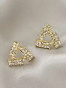 6 pièces Set de boucles d'oreilles élégantes et luxueuses avec perle, nœud en forme de cœur, strass et forme géométrique. Design vintage élégant convenant pour le port quotidien et les occasions spéciales pour femmes - Multicolore - Voir 7