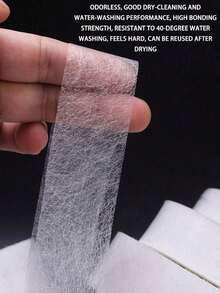 1 Roll 70 Yards Iron-On Hemming Tape, Strong Adhesive Washable Non-Woven Fiber Tape, Double-Sided Lining, Seamless Edge Binding Tape, For Adjusting Clothes, Pants, Jeans, Skirts, Dresses, No Sticky Glue, Seamless Construction, Ideal For Bonding And Joining Projects