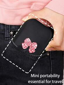 3d Striped Bow Pattern Portable Mini Storage Bag, Waterproof And Anti Drop Eva Material Hard Shell Camera Case, Shock Resistant Storage Box, Suitable For Storing Ccd Cameras And Digital Products,Can Store Headphones, Data Cables, Cards, Playing Cards, Portable Storage,Mobile Phone Charger Data Cable Organizer Bag,Zipper Walletstorage Case Bag,Meeting Your Daily Storage Needs. It Can Be Used For Travel Carrying, Work, School, Dormitory Storage - Black - View 8