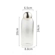 Botella de almacenamiento de vidrio, bote para té, café, azúcar, almacenamiento de alimentos, frasco con tapa de bola de oro y plata, organizador de almacenamiento para el hogar