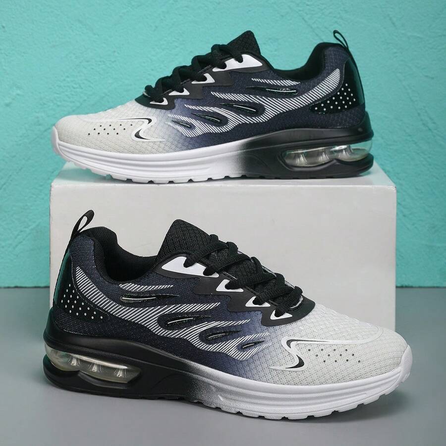 新款情侣渐变色运动鞋，MD 鞋底，轻便、减震、舒适、时尚，适合运动、跑步和休闲穿着 - 白色 - 查看 1