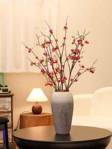 1/3PCS 36.5-Inch (H) Simulation Mini Apple Branch Home Living Room Wedding Birthday Mother's Day Party Tabletop Decoration - Pink - View 3