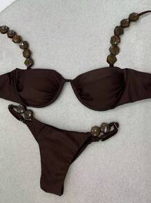 Polovedo Official Sexy Solid Bikini Swimsuit