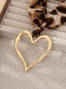 1pc Retro Fashionable Sexy Leopard Print Heart Pendant Necklace