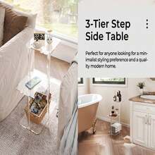 1pc Multi-Functional Transparent Acrylic Coffee Table Storage Rack - Fashionable, Minimalist Side Table For Living Room And Bedroom, Suitable For Small Spaces, Easy To Assemble And Dismantle - Transparent - View 4